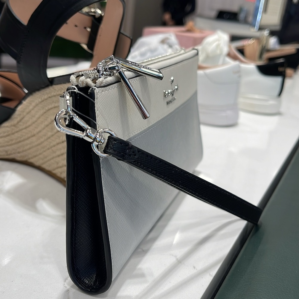 Kate Spade Madison Double Zip Wristlet Wallet Phone Holder 
Platinum Grey Multi - Picture 7 of 16